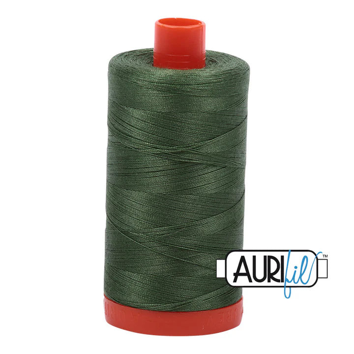 Aurifil cotton thread 50wt 2890 Very Dark Grass Green