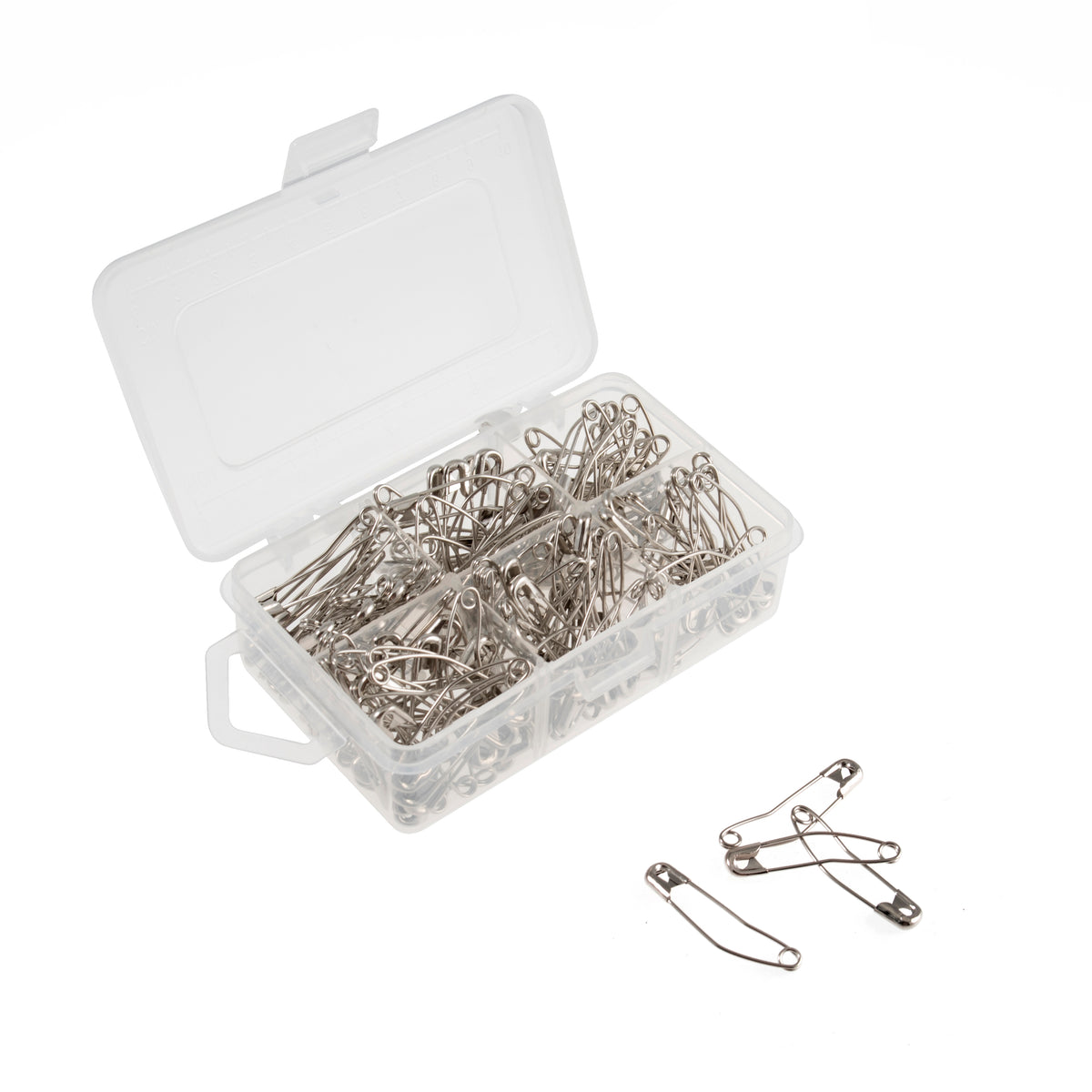 Curved safety pins