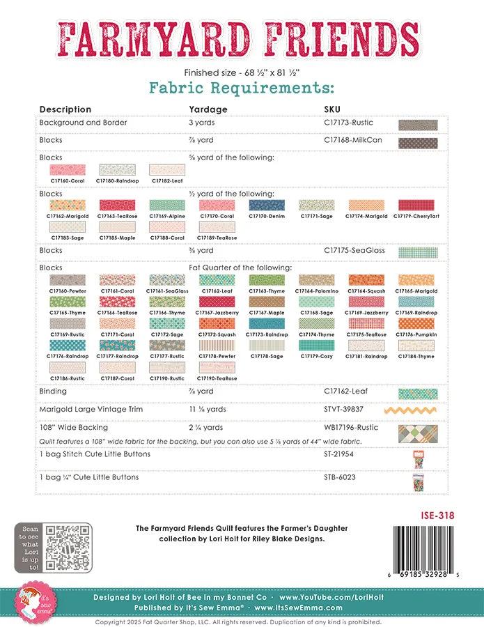 Lori Holt - Farmyard Friends Quilt Pattern