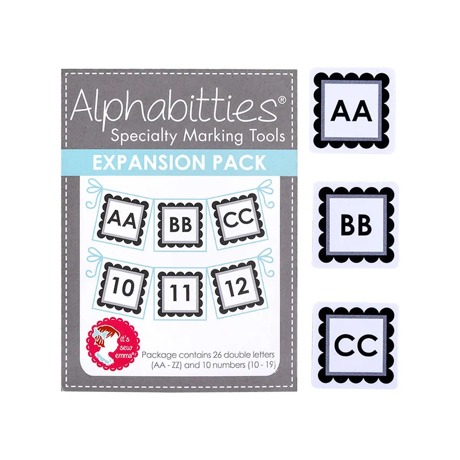 Alphabitties expanasion pack - speciality quilt marking tools - grey