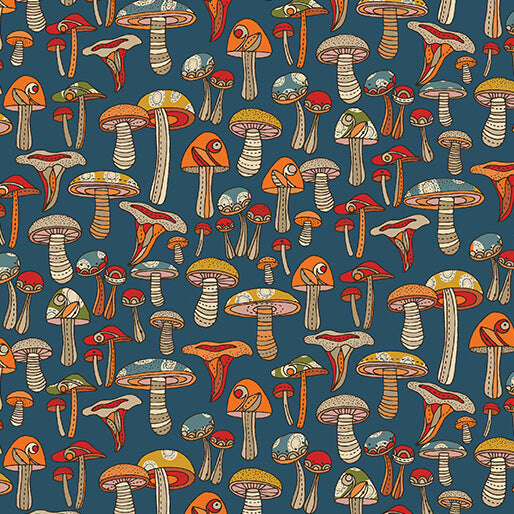 Small wonders - mini mushroom teal