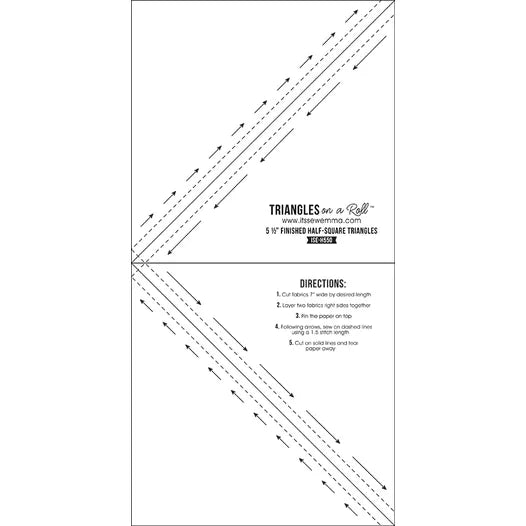5.5 inch finished size Triangles on a roll - half square triangles