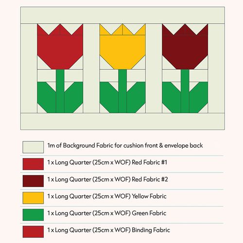 Tulip Trio Cushion pattern