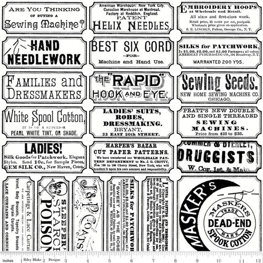 Scary Scraps - sew labels on white