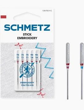 Schmetz Embroidery Needles Assorted 75-90