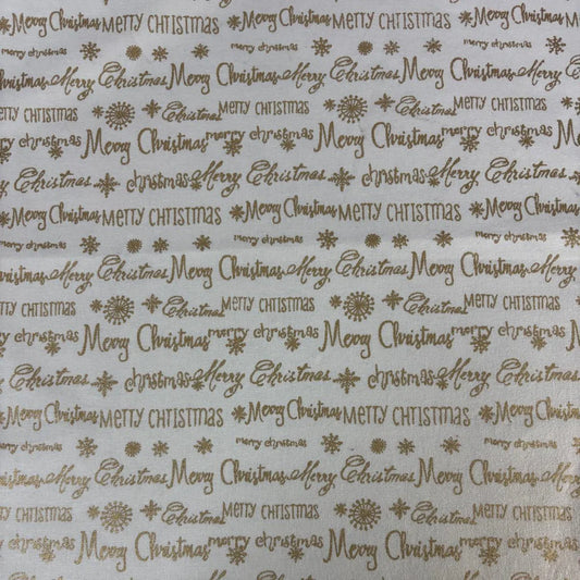 Merry Christmas gold on natural white