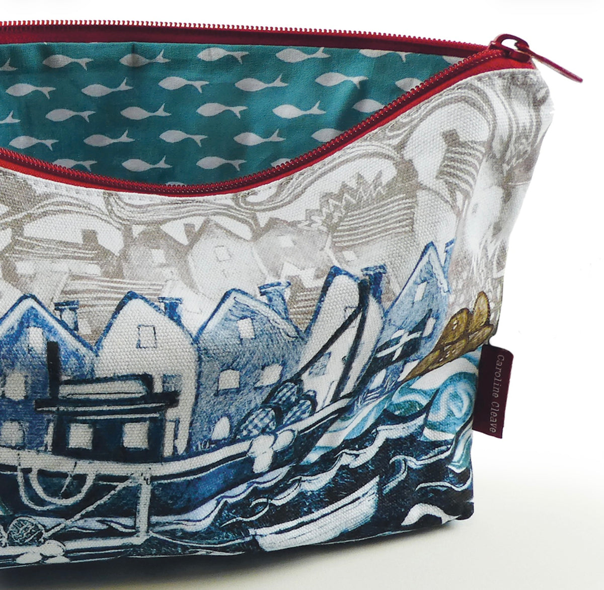 Emma Ball - Zipped pouch - Fishing Village