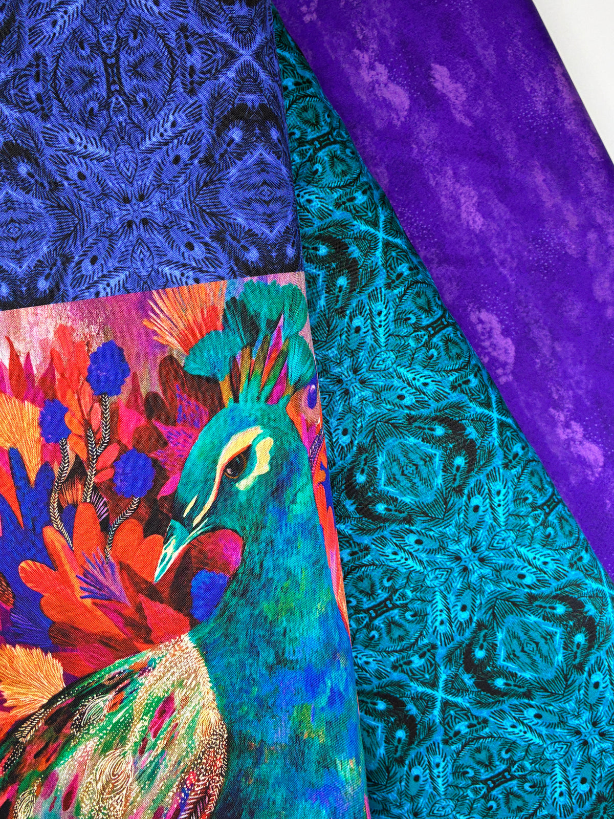 Affinity - peacock panel and 2 half metres