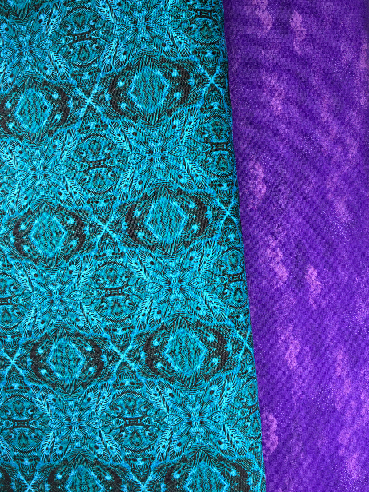 Affinity - peacock panel and 2 half metres