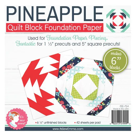 6" Pineapple Quilt Block Foundation Paper