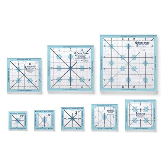 Lori Holt Cute Cuts Trim it Ruler set In-Between sizes set of 8