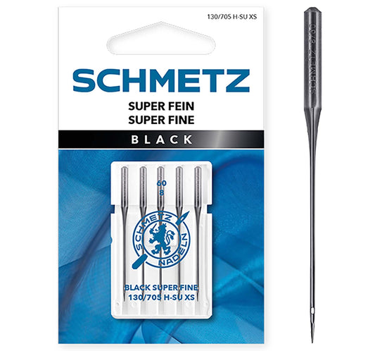 Schmetz Super Fine Black Needles 60/8