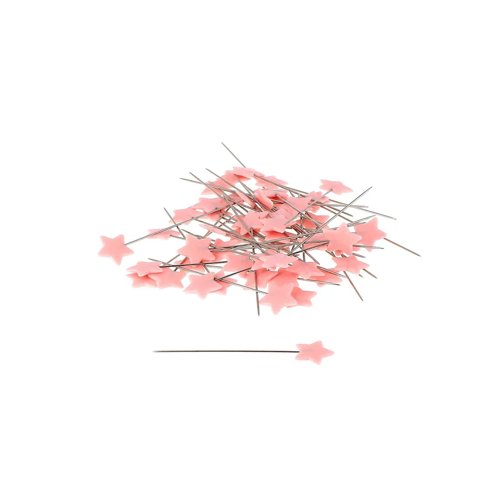 Bohin pink star pins plastic head