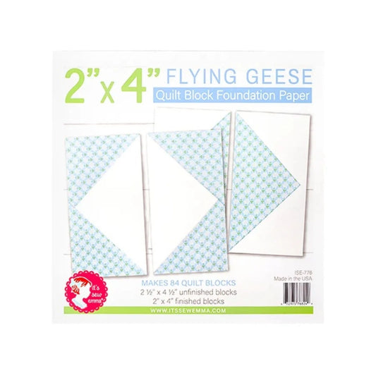 2" x 4" Flying Geese Quilt Block Foundation Paper